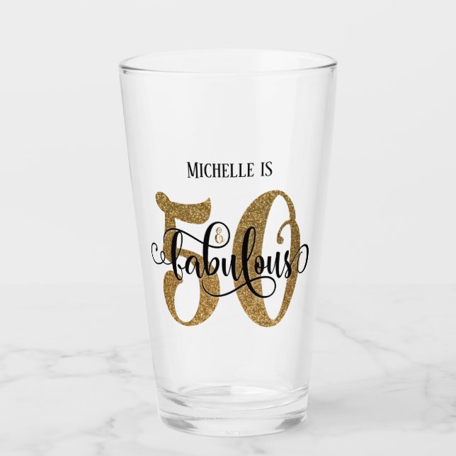Verre Gold Parties scintillant 50 & Fabulous Birthday wi (Devant)