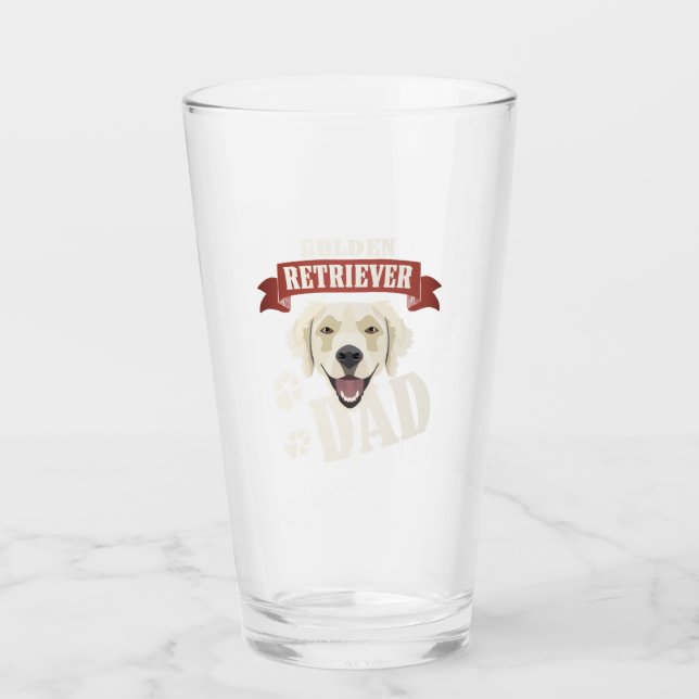 Verre Golden Retriever Papa, Chien Papa (Devant)