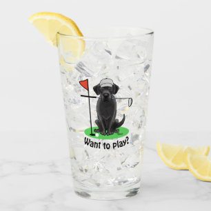 Verre Golf Black Labrador Retriever Dog - mignonne