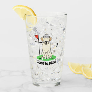 Verre Golf Golfing Yellow Lab Labrador Retriever Chien