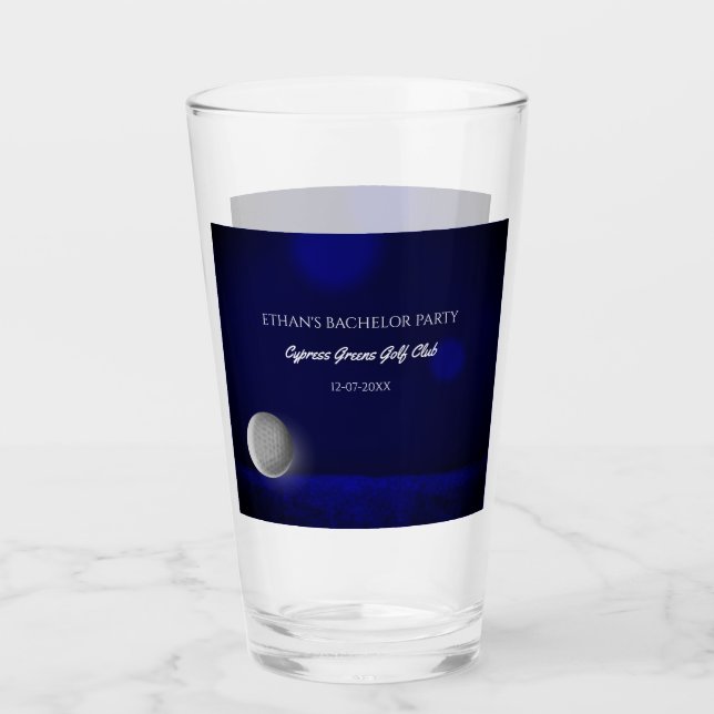 Verre Golf Party Bachelor Party Golfs Navy Blue parcours (Devant)