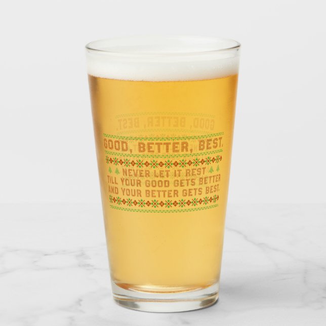 Verre Good Better Best Never Let It Rest Christmas Quote (Devant (rempli))