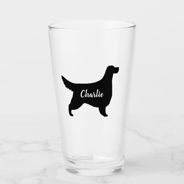 Verre Gordon Setter Silhouette Amoureux des chiens perso (Devant)