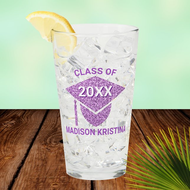 Verre Grad Glam Purple Casquette Élégant Félicitations (Créateur téléchargé)