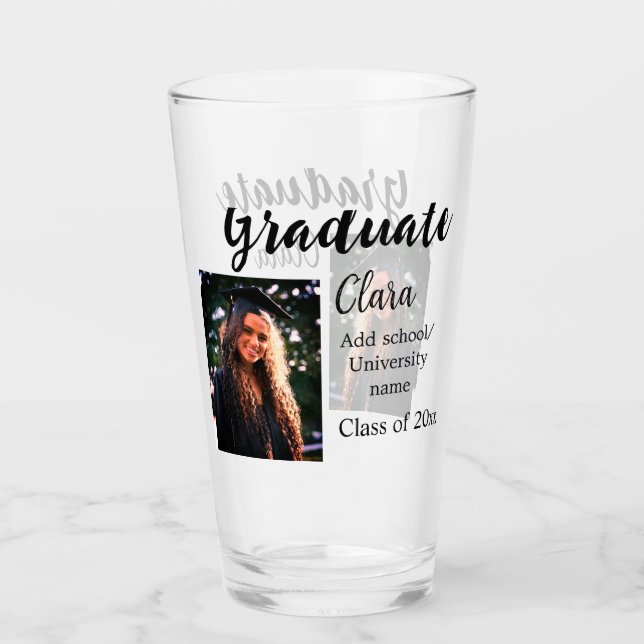 Verre Graduation ajouter nom classe de 20xx félicitation (Devant)