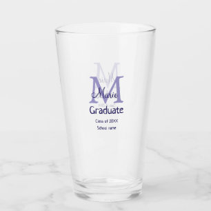 Verre Gradué ajouter nom monogramme violet simple m mini