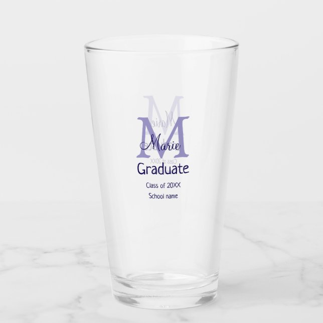 Verre Gradué ajouter nom monogramme violet simple m mini (Devant)