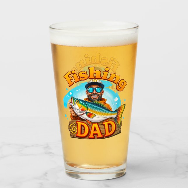 Verre Graffiti pêche papa poisson (Devant (rempli))
