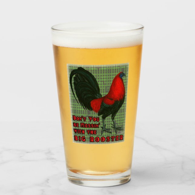 Verre Grand Coq Rouge (Devant (rempli))
