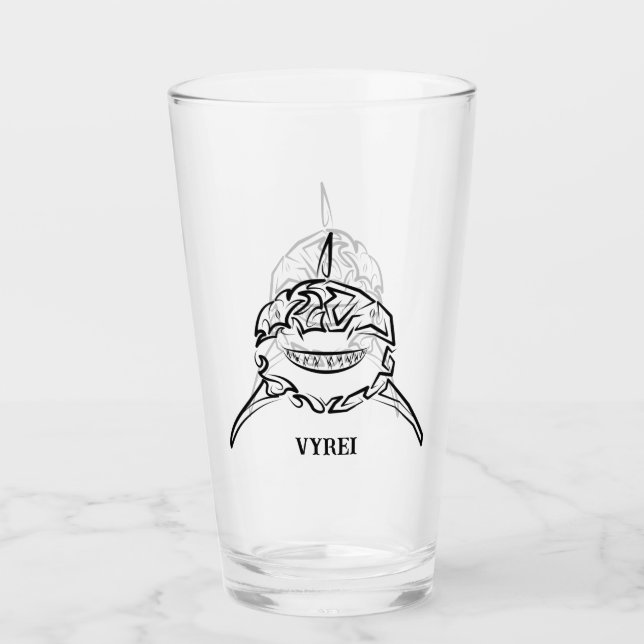 Verre Grand requin blanc de la tribu noire et blanche (Devant)