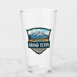 Verre Grand Teton National Park Illustration Retro
