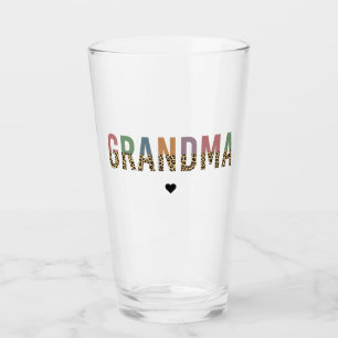 Verre Grandma multicolore cheetah leopard typographie Ca