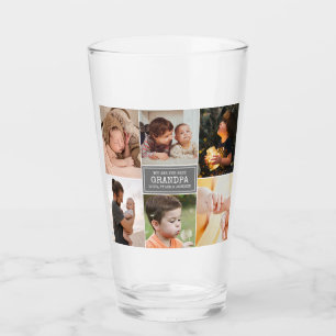 Verre Grandpa Photo Collage Gris et Blanc dire