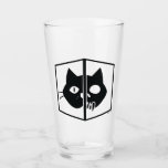 Verre Graphique de chat de Schrödinger<br><div class="desc">Ce graphique montre le chat de Schrödinger, vivant et mort dans une boîte. En termes simples, Schrödinger a déclaré que si vous placez un chat et quelque chose qui pourraient tuer le chat (un atome radioactif) dans une boîte et scellé lui, vous ne sauriez pas si le chat était mort...</div>