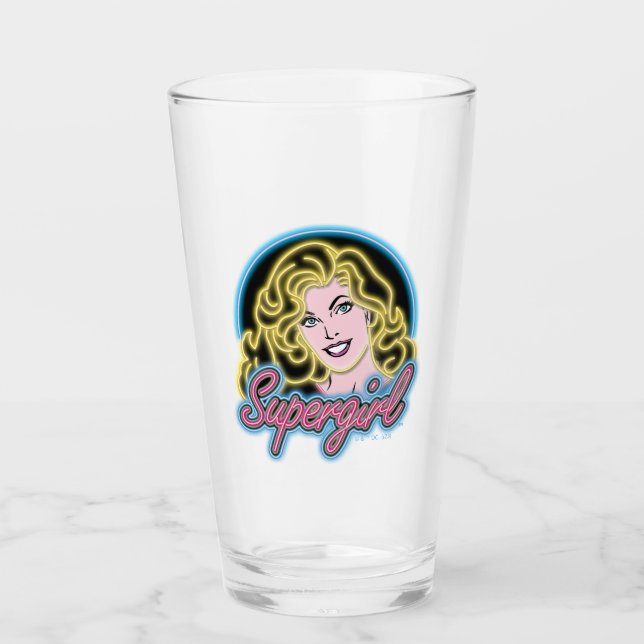 Verre Graphique des lumières de Neon Retro Supergirl (Devant)