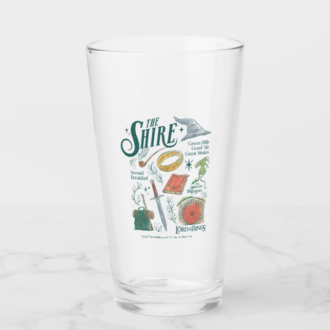 Verre Graphisme du collage aquarelle THE SHIRE™ (Devant)