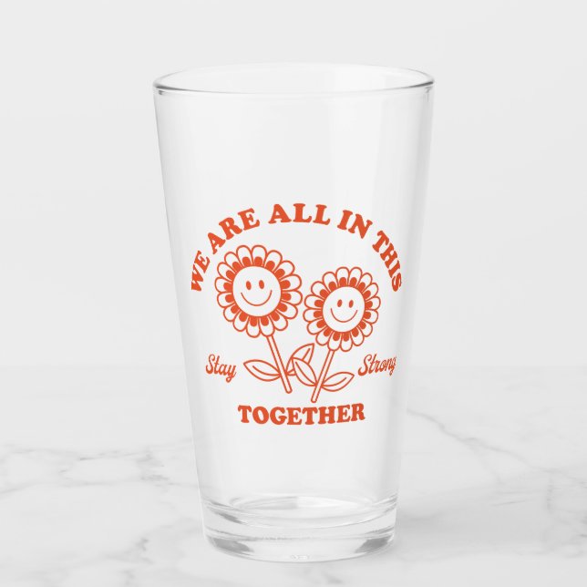 Verre Graphisme Fleur Joyeux Retro (Devant)