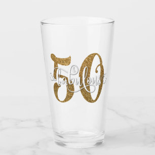 Verre Gras Gold Parties scintillant 50 et fabuleux anniv