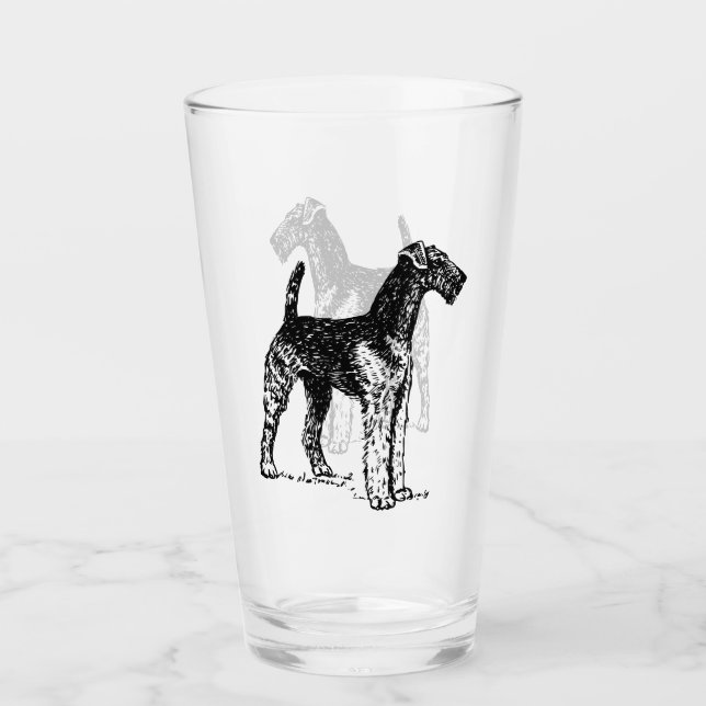 Verre Gravure Airedale Terrier (Devant)