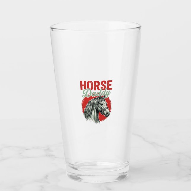 Verre Gravure vintage de papa cheval (Devant)