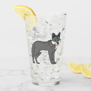 Verre Gray wolf with pipe cartoon