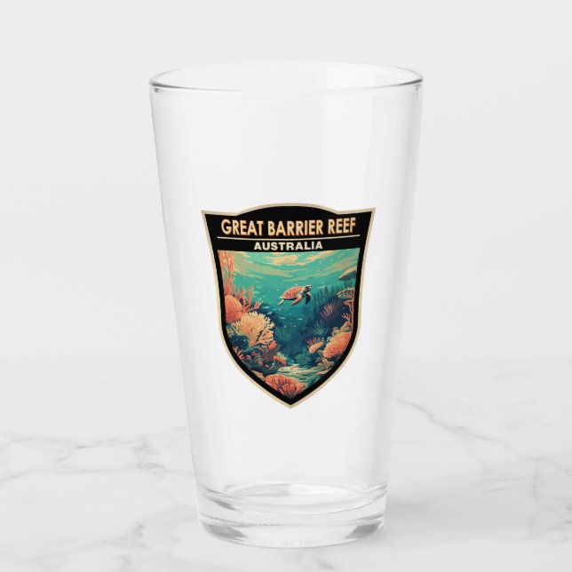 Verre Great Barrie Reef Australie Travel Art Vintage (Devant)