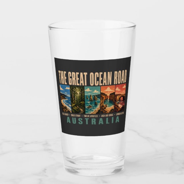 Verre Great Ocean Road Australia Landmarks Illustration (Devant)