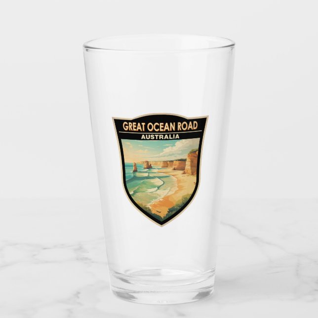 Verre Great Ocean Road Australie Travel Art Vintage (Devant)