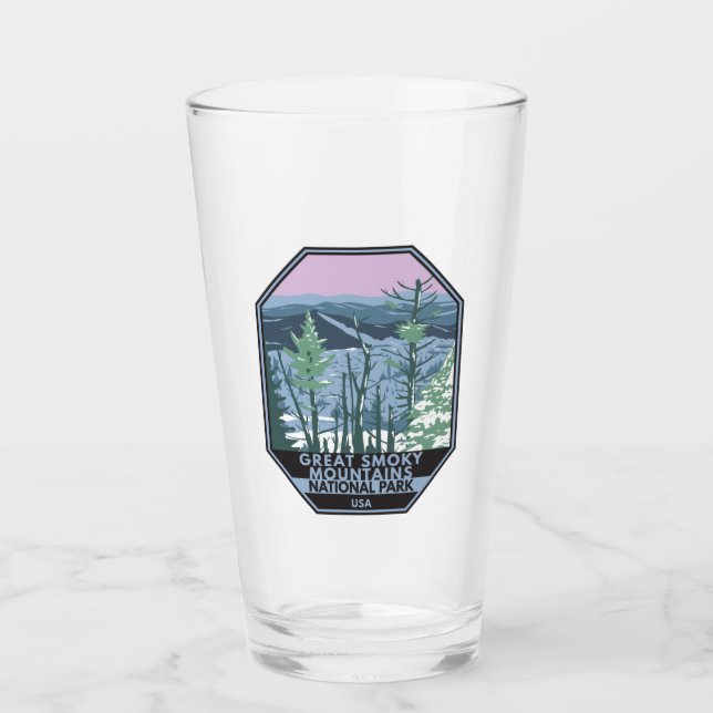 Verre Great Smoky Mountains National Park Retro (Devant)