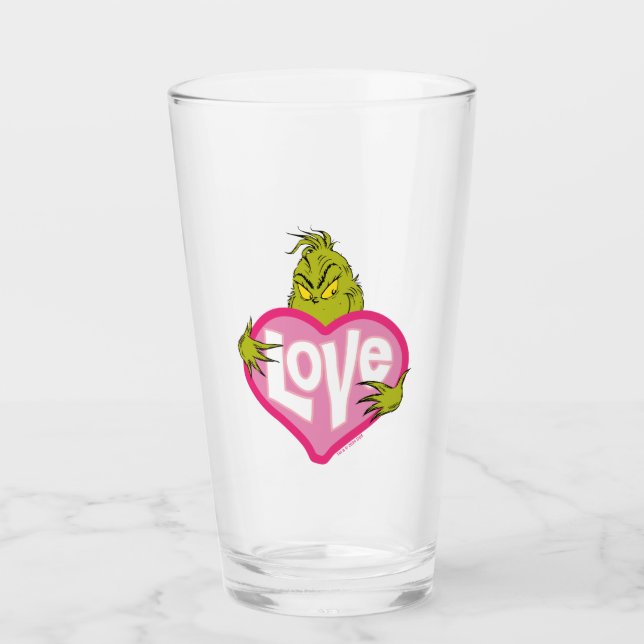 Verre Grinch | Cœur Rose Amour (Devant)
