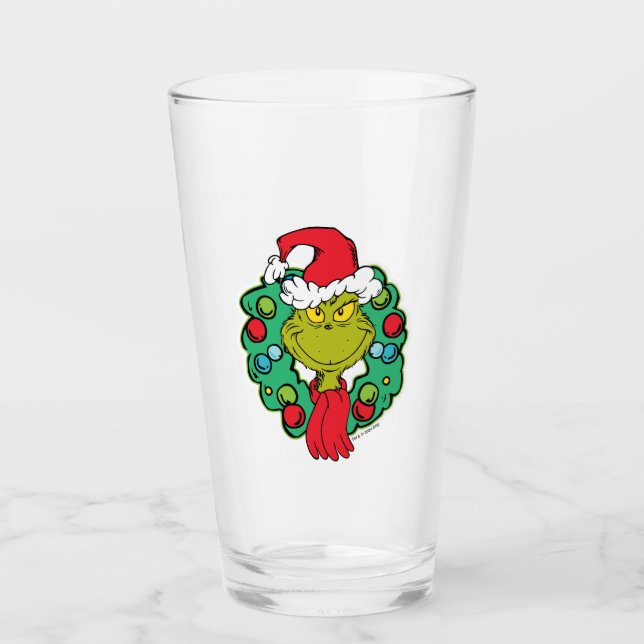 Verre Grinch | Couronne de Noël (Devant)