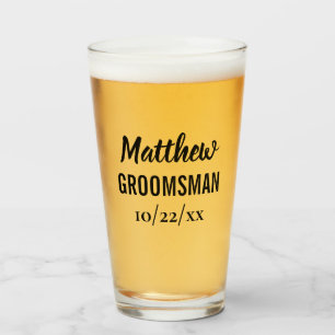 Verre Groomsman Bachelor Fête de mariage Favor Beer Pint