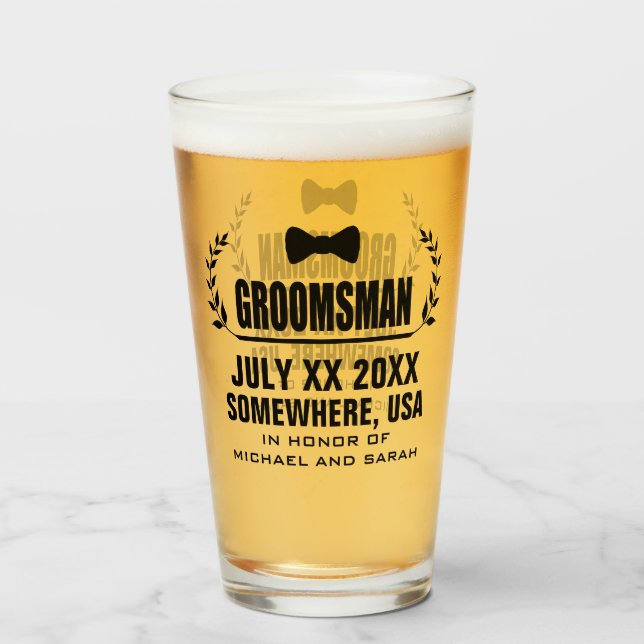 Verre Groomsman personnalisé (Devant (rempli))