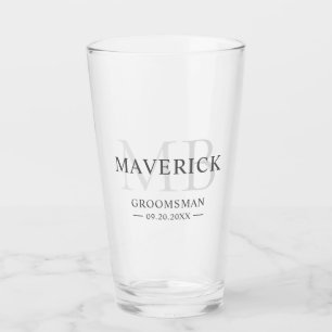 Verre Groomsmen Cadeau Moderne tendance Monogramme Initi