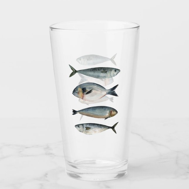 Verre Groupe des quatre poissons (Devant)