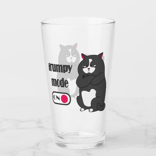 Verre Grumpy mode on funny fat cat  (Devant)