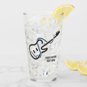 Verre Guitare stylisée de texte personnalisé