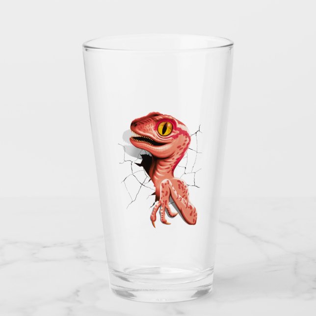 Verre Hachure de dinosaure de vélocirapeur réaliste (Devant)