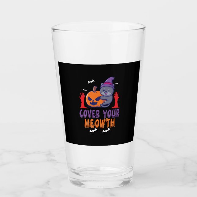 Verre Halloween Couvrez votre Meowday (Devant)