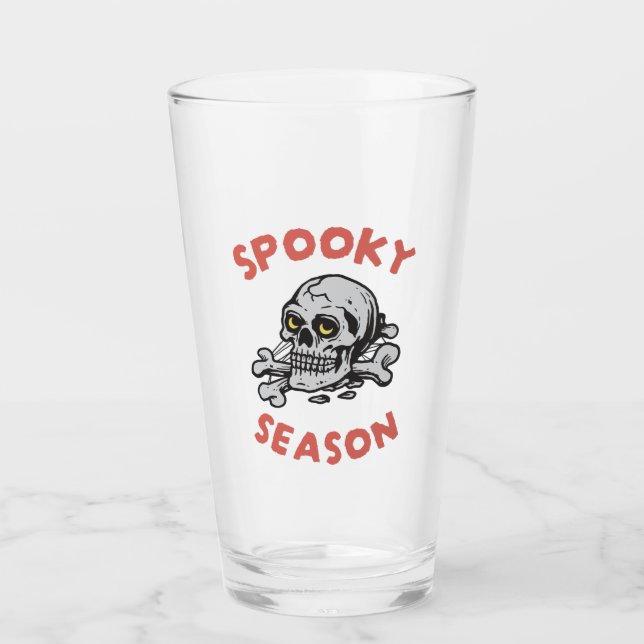 Verre Halloween crâne de la saison éffrayante (Devant)