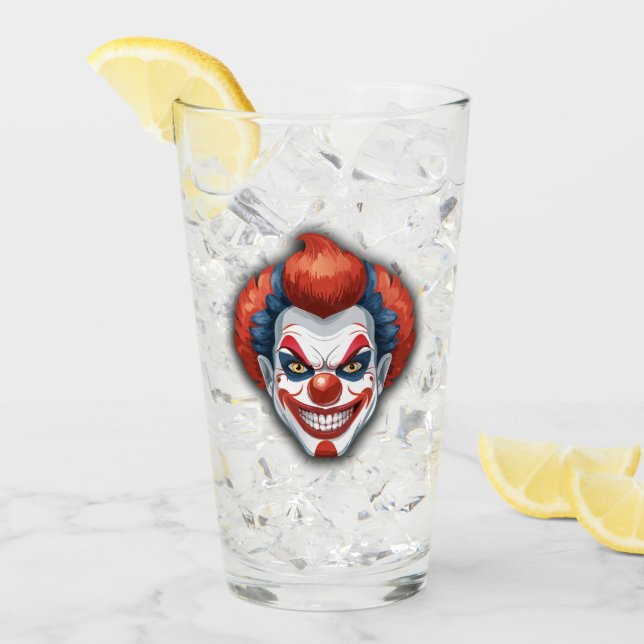 Verre Halloween du Carnaval de Clown déplaisant (Devant glace)