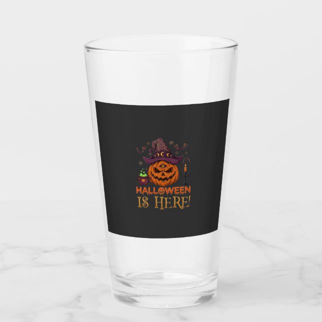 Verre Halloween Est Là Chapeau De Sorcière Citrouille Ch (Devant)