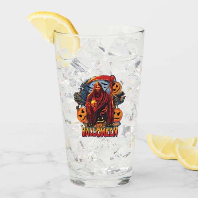 Verre Halloween Evil skeleton (Devant glace)