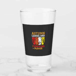 Verre Halloween Feuilles d'Automne et Citrouilles Design