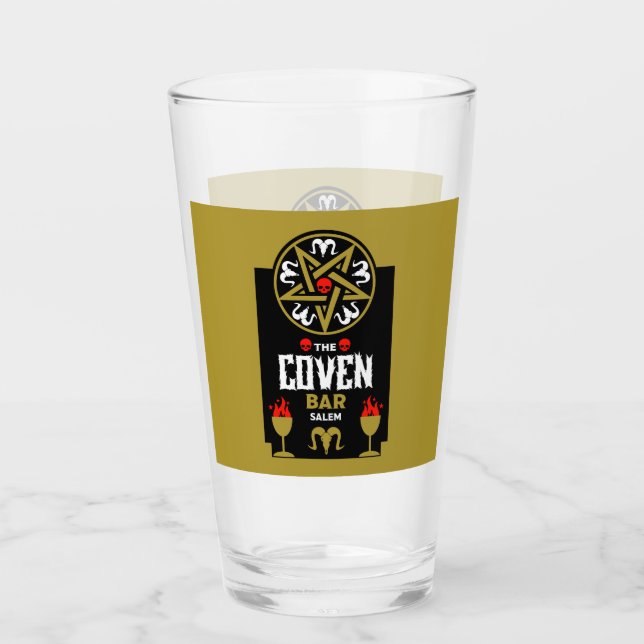 Verre Halloween gothique sorcier punk (Devant)