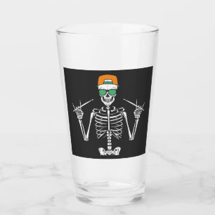 Verre Halloween Skeleton Rock Main Jouer des tambours Dr