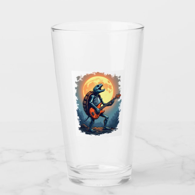 Verre Halloween Turtle Skeleton Rocker Tee pour Music Lo (Devant)