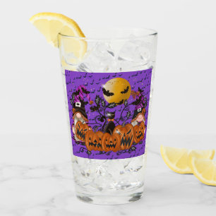 Verre Halloween violet à la mode Joyeux Gnome