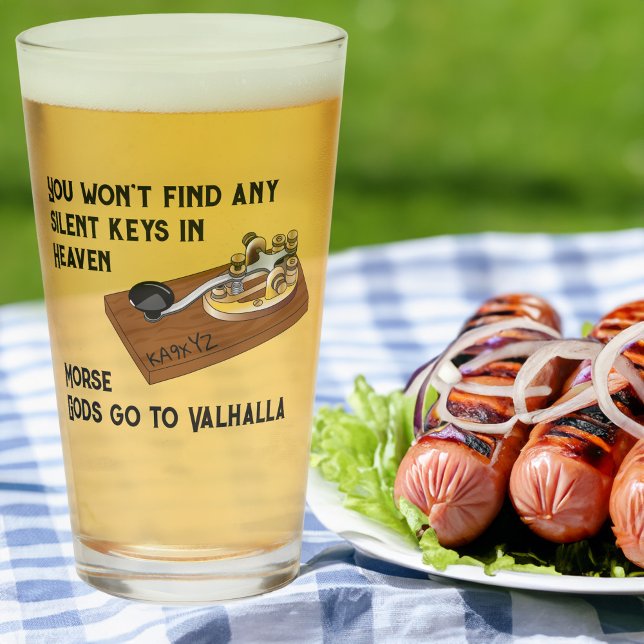 Verre HAM Radio Morse Dieux Aller à Valhalla (Créateur téléchargé)