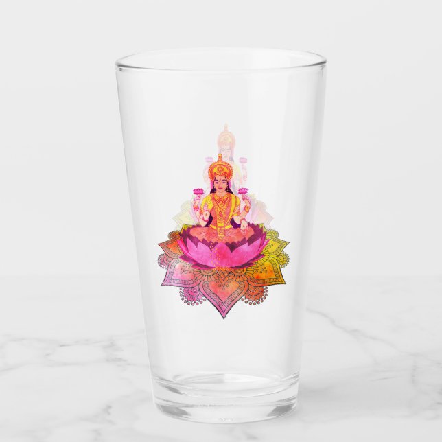 Verre Happy Diwali - Deepalavi Lakshmi Goddess 4 (Devant)